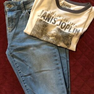 Janis Joplin Graphic Tee and Blue Jeans